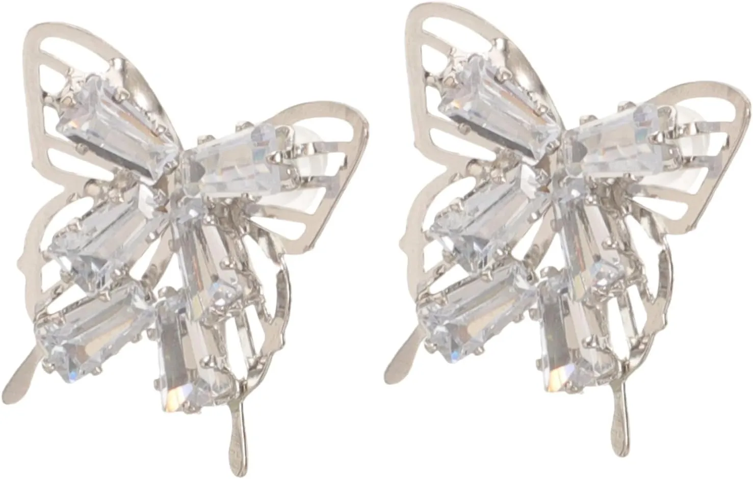 GALPADA 1 pair Zircon Butterfly Ear Studs for Women Lightweight Decorative Earrings Unique Design for Parties Weddings and Special Occasions for Friends and Loved Ones