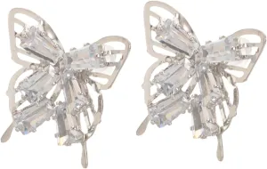 GALPADA 1 pair Zircon Butterfly Ear Studs for Women Lightweight Decorative Earrings Unique Design for Parties Weddings and Special Occasions for Friends and Loved Ones