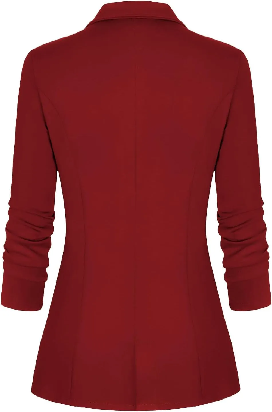 Genhoo Women's Long Sleeve Blazer Open Front Cardigan Jacket Work Office Blazer with Zipper Pockets S-3XL