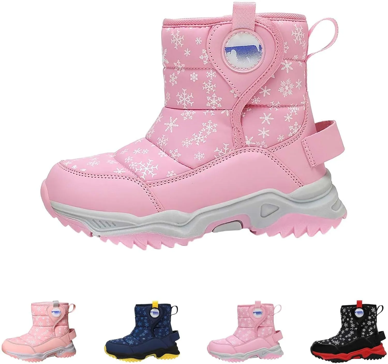 Girls Boys Snow Boots Outdoor Warm Comfortable Non Slip Mid Calf Padded Small Big Kids Winter Shoes Girls Boots Size 13