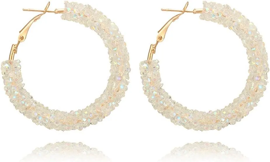 Gold Hoop Earrings for Women,925 Sterling Silver Post Hoop Earrings With Cubic Zirconia Jewelry for Her Mother Girlfriend