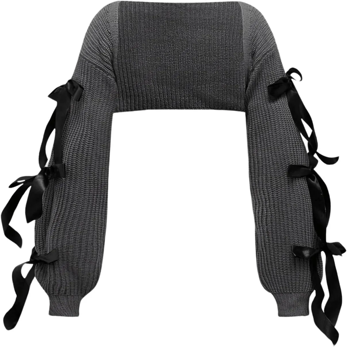 GORGLITTER Women's Cute Bow Bolero Shrugs for Dresses Y2k Lightweight Open Front Cardigan Sweaters Fall Crop Knit Tops