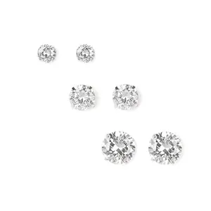 High Quality Round Cz Stud Earrings. Sterling Silver 5mm Studs. Minimalist Earrings. Tiny Studs. Cubic Zirconia Studs 5mm, 7mm, 9 mm