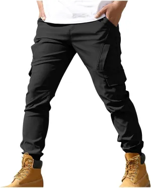 Hiking Pants Men Camo Mens Cargo Pants Outdoor Slim Fit Lightweight Joggers Work Pants Multi-Pocket Military Pants