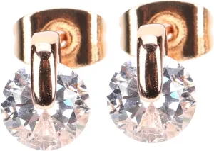 Homoyoyo Earring Sets for Women Minimalist Cz Studs Rose Gold Plated Unique Fashion Earrings for Women