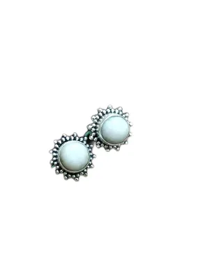 Howlite Studs Earrings, White Buffalo Jewelry, Minimalist Studs, Marble Gemstone Earrings, White Turquoise Posts Studs, Sterling Silver Studs, Southwestern Studs, Promise Jewelry, Gift For Her/Him