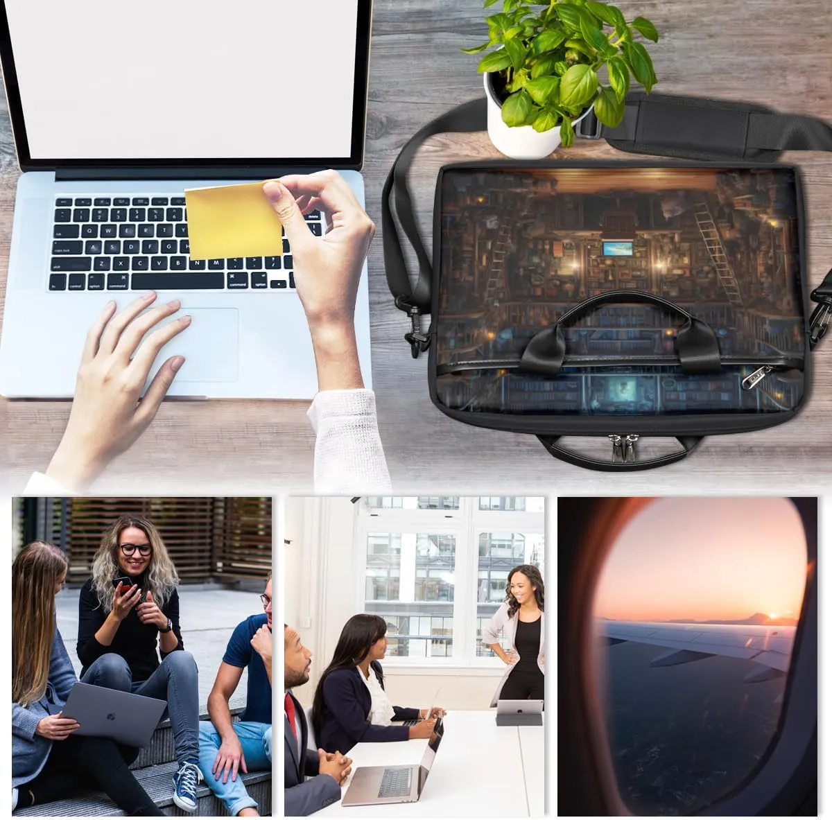 Hummingbirds Lovely Theme Laptop Shoulder Bag for Tablet Computer Notebook Sleeve Messenger Carrying Case Briefcase Tote