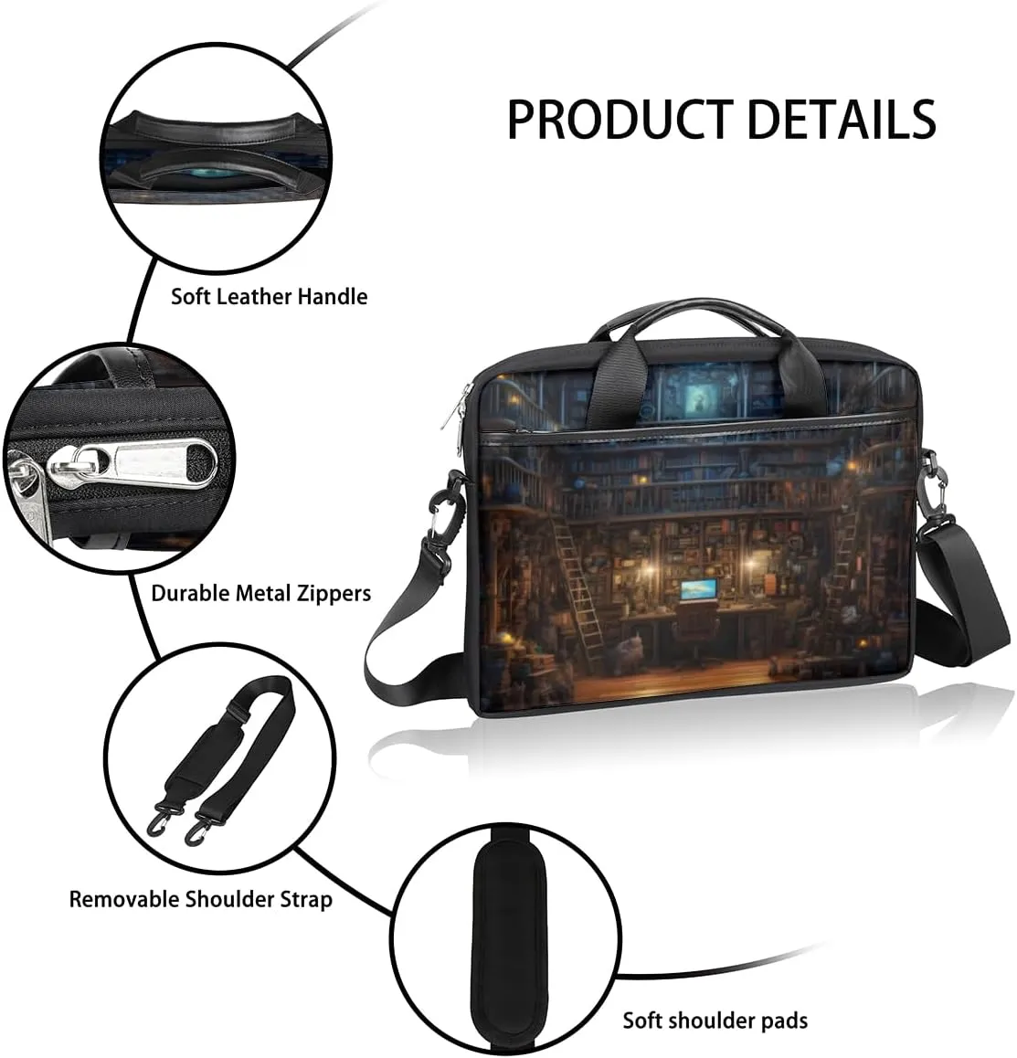 Hummingbirds Lovely Theme Laptop Shoulder Bag for Tablet Computer Notebook Sleeve Messenger Carrying Case Briefcase Tote
