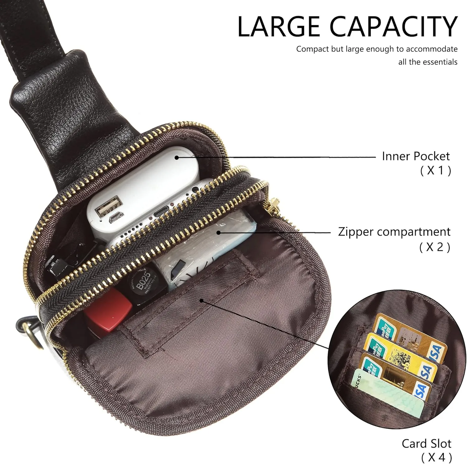 INICAT Small Crossbody Sling Bags for Women Vegan Leather Cell Phone Purse Fanny Packs for Women Men