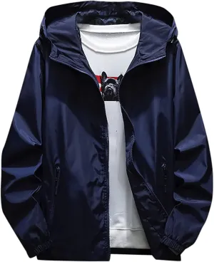 Jackets for Men Men's Fall Winter Casual Color Plus Size Hoodie Zipper Outdoor Sport Coat Jackets