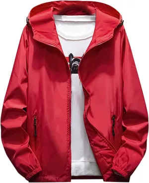 Jackets for Men Men's Fall Winter Casual Color Plus Size Hoodie Zipper Outdoor Sport Coat Jackets