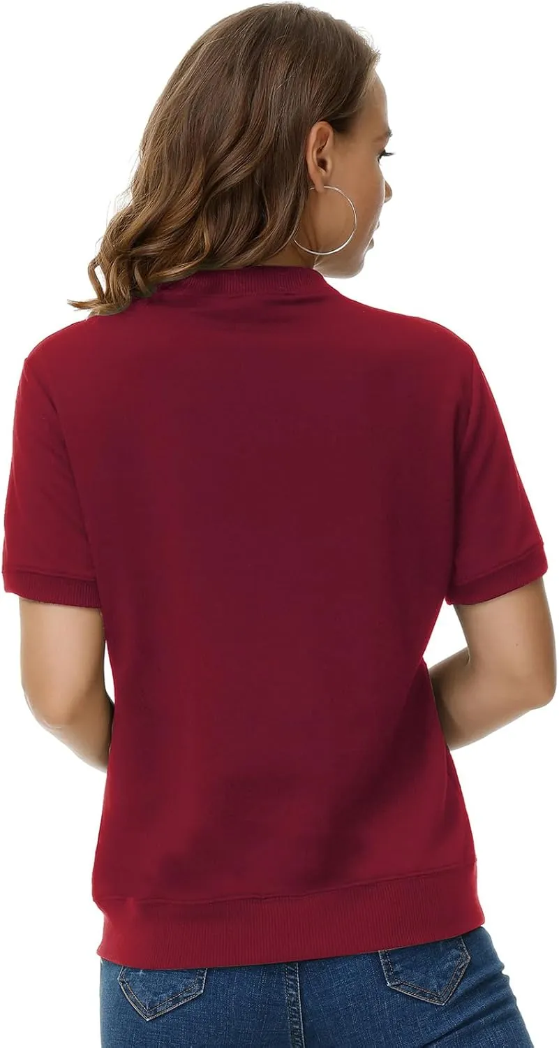 KANCY KOLE Womens Short Sleeve Jackets Casual Zip Up Sweatshirt Jackets with Pockets Summer Lightweight Coat Tops