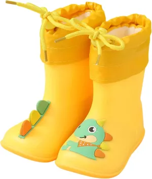 Kids Rain Boots Glitter Boys Girls Easy-on Handles Sparkly Waterproof Boots Outdoor Playing Rain Boot Unisex-Child