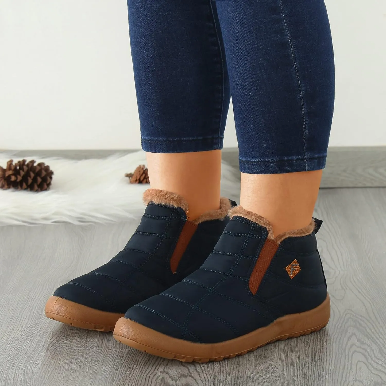 Knee High Snow Boots for Women Waterproof Non Slip Womens Tall Winter Snow Boots Snow Boots for Women Wide Waterproof Outdoor Boots Women Rubber Botas De Nieve Para Mujer Talla 4