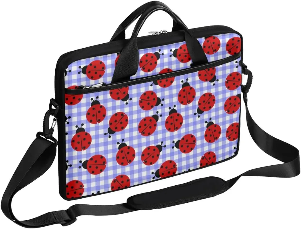 Ladybugs Funny Texture Laptop Shoulder Bag Tablet Computer Notebook Sleeve Messenger Bags Carrying Case with Strap Briefcase Tote for 14 15 in Laptops