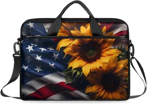 Laptop Shoulder Bag Art Independence Day Tablet Computer Notebook Sleeve Messenger Bags Carrying Case with Strap Briefcase Tote for 14 15 in Laptops