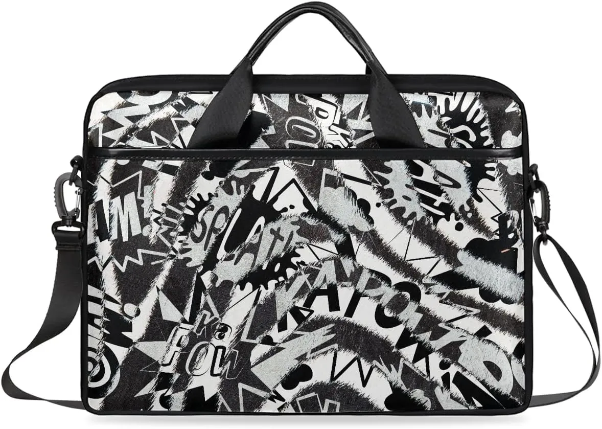 Laptop Shoulder Bag Classic Zebra Print Style Tablet Computer Notebook Sleeve Messenger Bags Carrying Case with Strap Briefcase Tote for 14 15 in Laptops