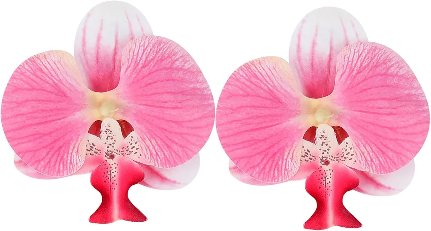 Large Flower Earrings for Women Artificial Flower Earrings Oversized Exaggerated Butterfly Orchid Earrings