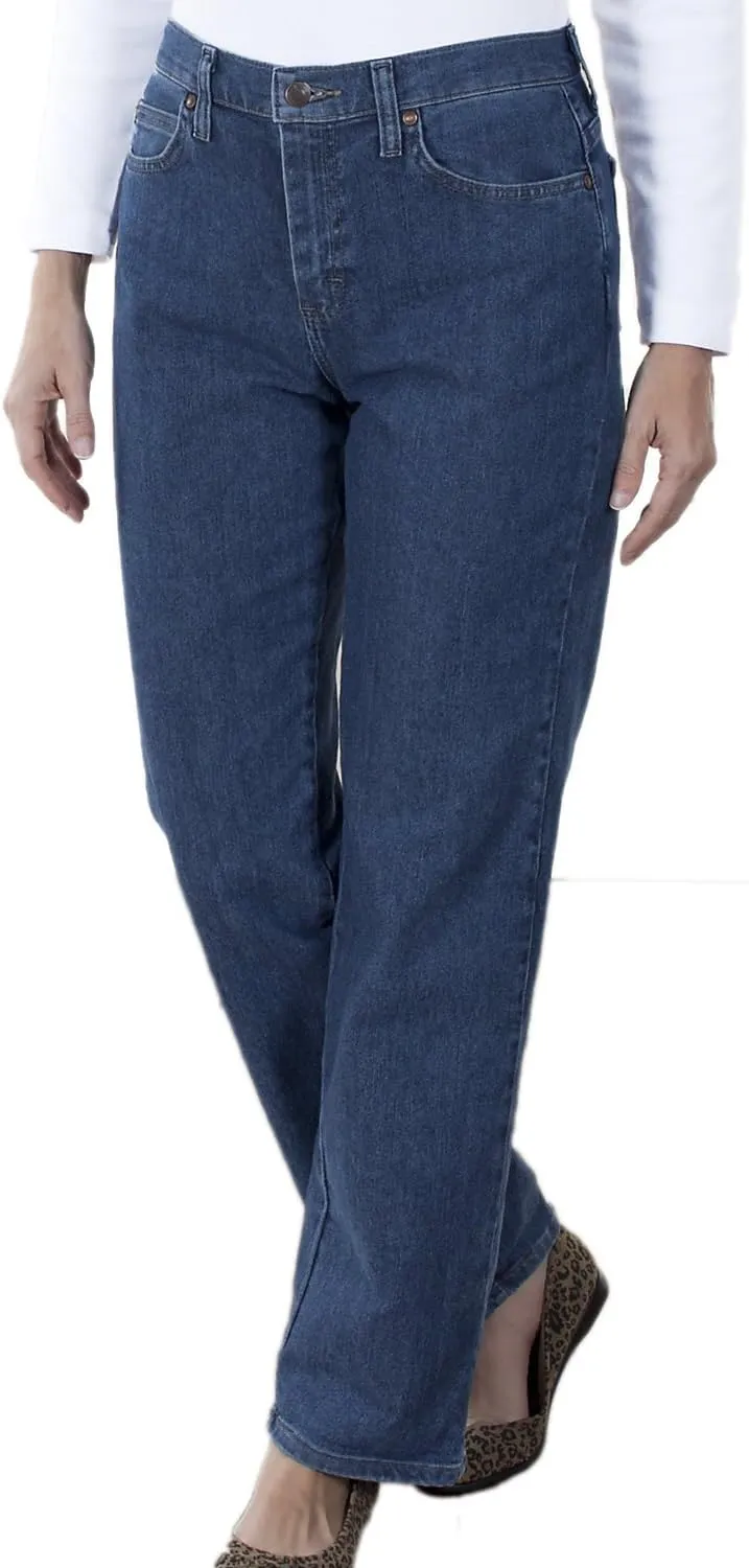 LEE Women's Relaxed Fit Straight Leg Jean, Premium Stone, 12