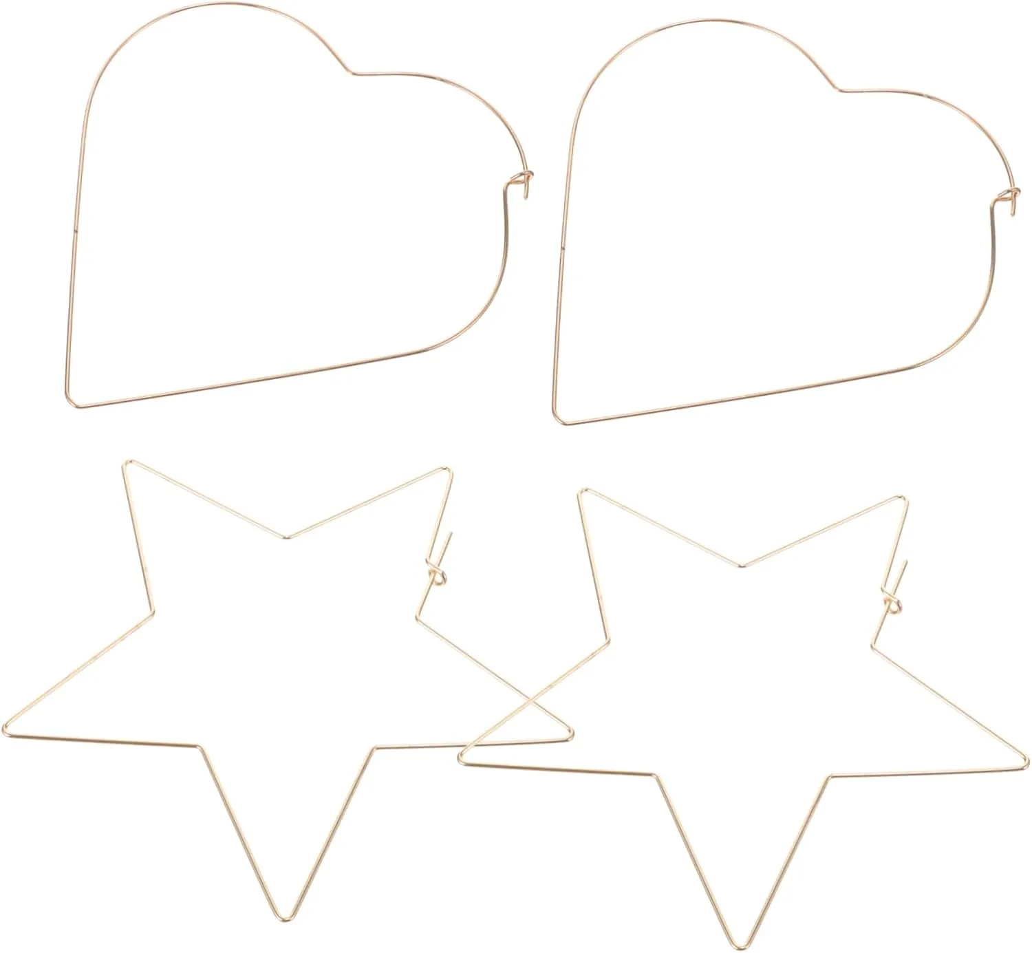 LIFKOME Minimalist Star Heart Shape Metal Earrings for Women Small Studs Unique Fashion Accessory