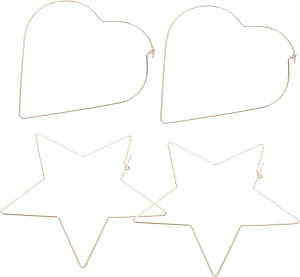 LIFKOME Minimalist Star Heart Shape Metal Earrings for Women Small Studs Unique Fashion Accessory