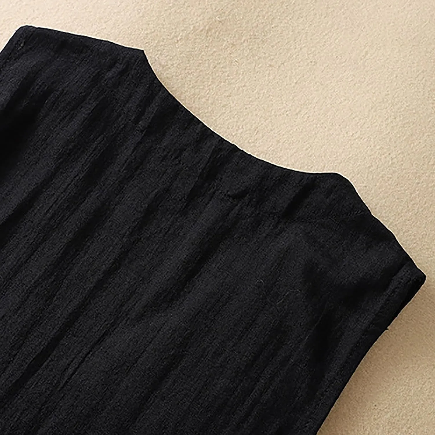 Long Vests for Women Dressy Casual Cotton Linen Waistcoat Sleeveless Shirts Cardigan Ladies Summer Loose Fit Vests