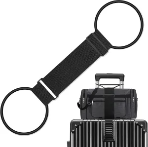 Luggage Straps Bag Bungee Luggage Straps Suitcase Adjustable BeltAdd a Bag Easy to Travel Suitcase Elastic Strap Belt Luggage Accessories(Black)