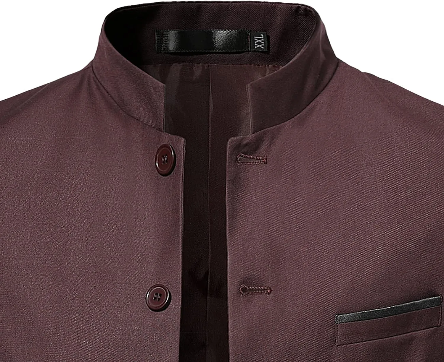 Men Chinese Tunic Suits Mandarin Collar Formal Suit Jackets Solid Slim Fit Front Button Blazer Traditional Uniform