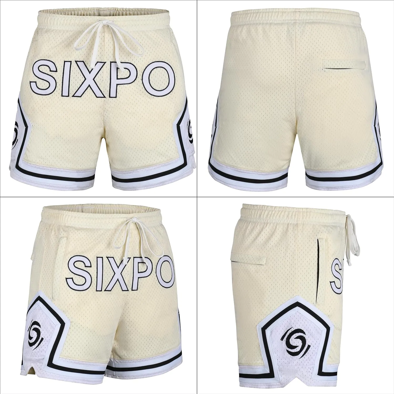 Men's Athletic Shorts - 100% Polyester, Mesh Shorts Quick Dry, Embroidered Gym Shorts Men, Basketball Shorts for Men