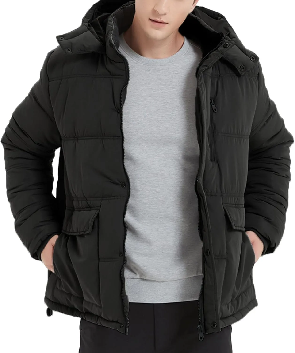 Mens Autumn And Winter Fashion Casual Hooded Loose Thickened Warm Cotton Coat Cotton Padded Jacket Men S Light