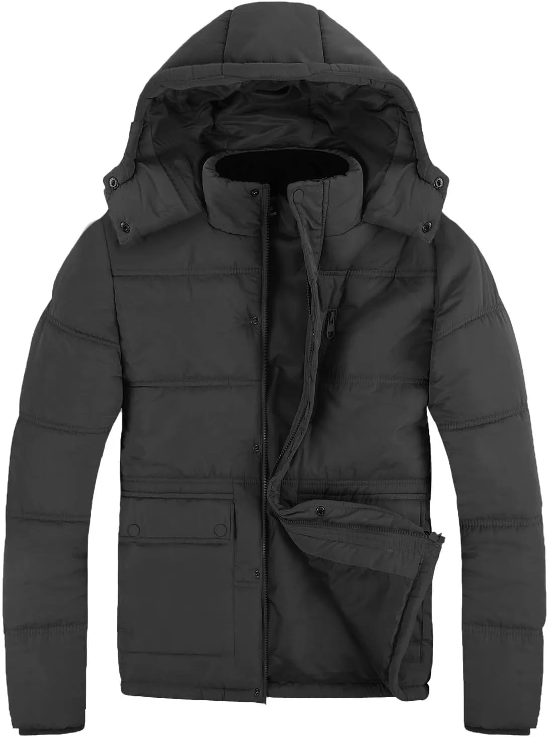 Mens Autumn And Winter Fashion Casual Hooded Loose Thickened Warm Cotton Coat Cotton Padded Jacket Men S Light