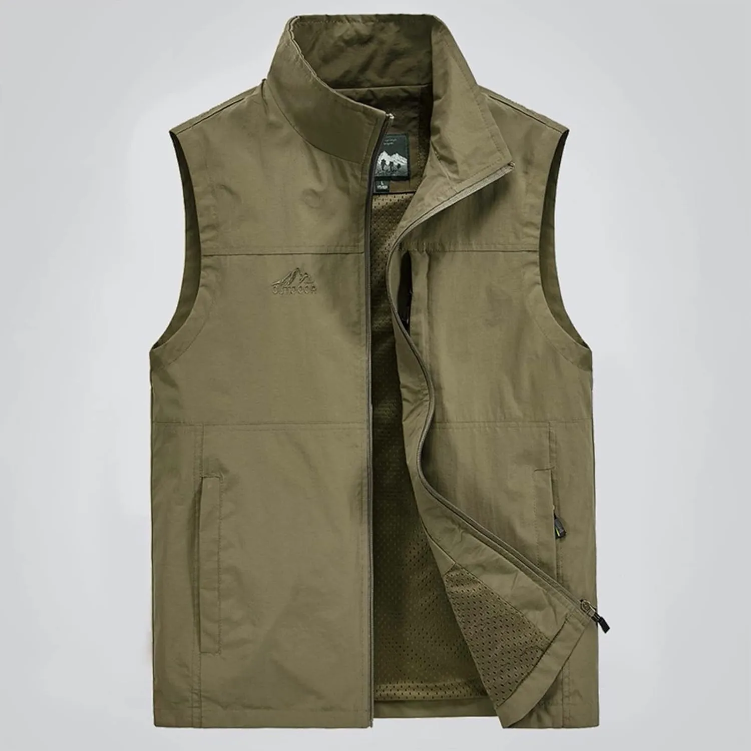 Men's Big And Tall Outdoor Vests Fashion Casual Solid Quick-Drying Vest Jacket Tops Lightweight, M-7XL