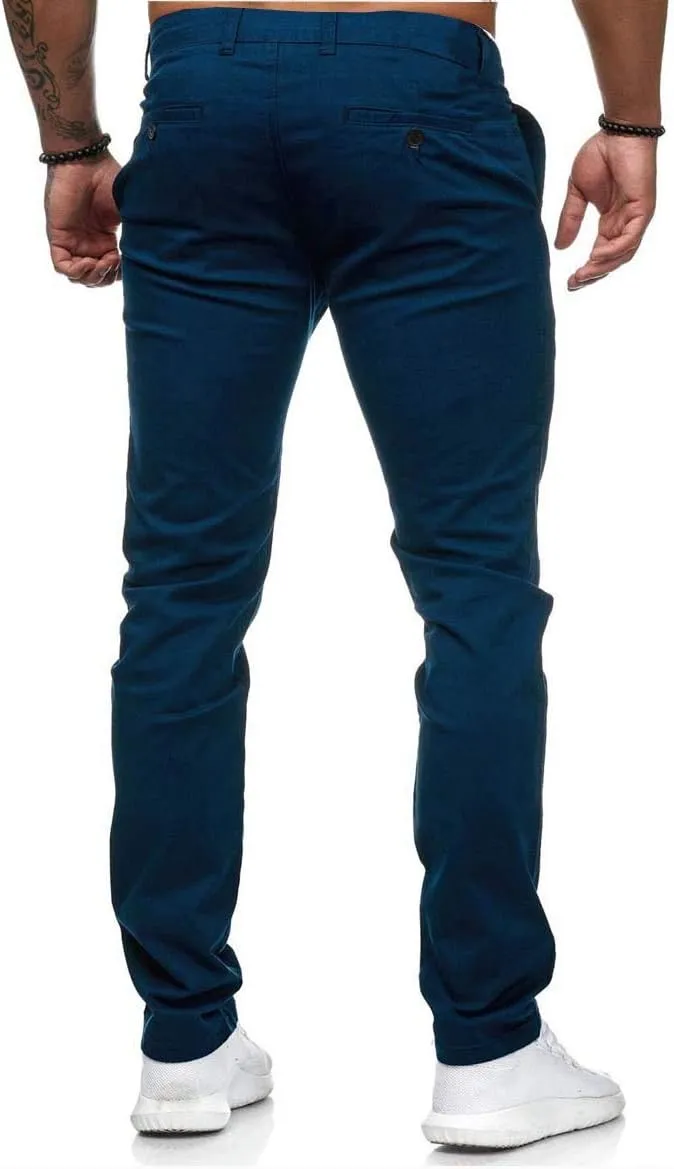 Mens Chinos Pants Skinny Flat Front Joggers Dress Pants Slim Fit Workout Pants for Men Sweatpants Hiking Pants
