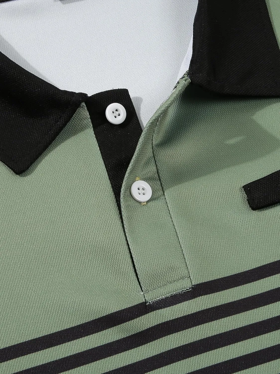 Mens Fashion Color Block Polo Shirts Casual Short Sleeve T Shirt Striped Moisture Wicking Golf Shirts Tops
