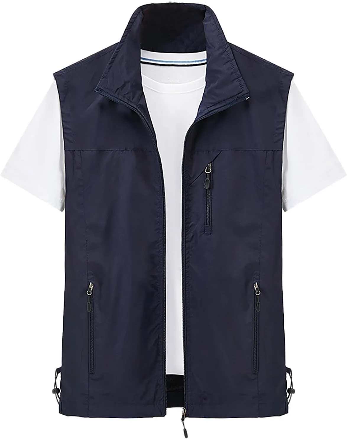 Men's Fishing Vest Utility Safari Travel Vest with Pocket Outdoor Work Photo Cargo Fly Summer Lightweight Jacket