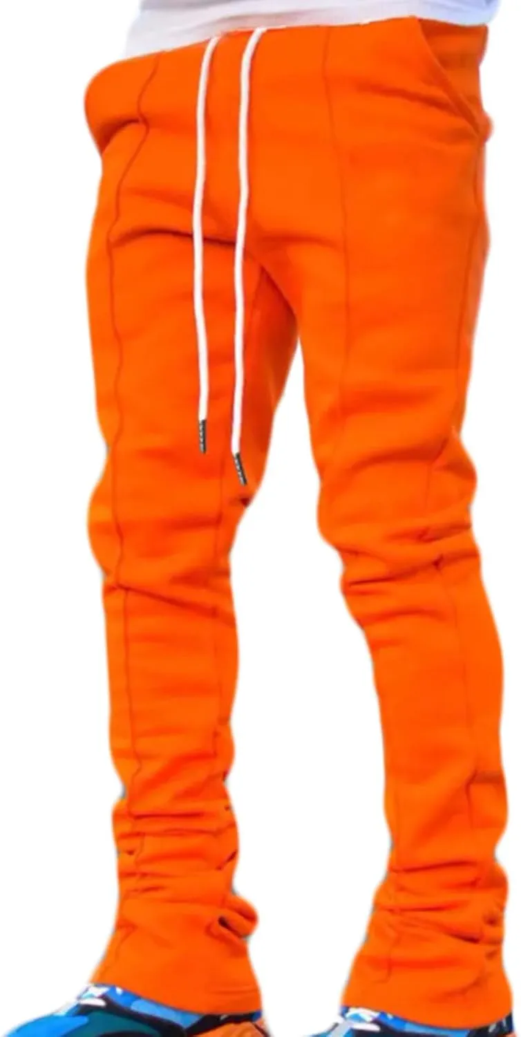 Mens Flared Pants Casual Sweatpants Slim Fit Bell-Bottomed Trousers Lightweight Breathable Tracksuit Bottoms Solid Pant