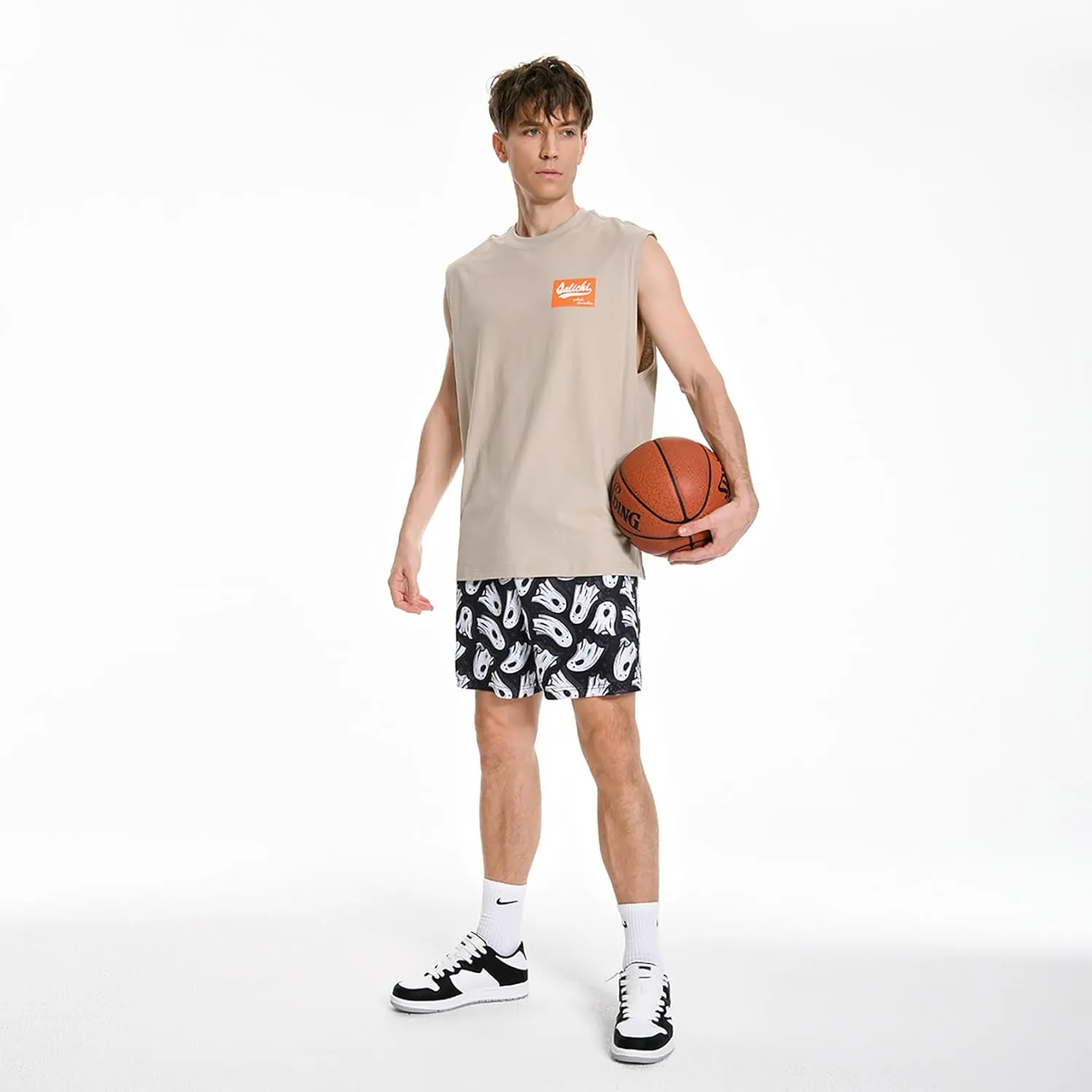 Men's Graphic Print Shorts Retro Basketball Shorts Cool Mesh Shorts