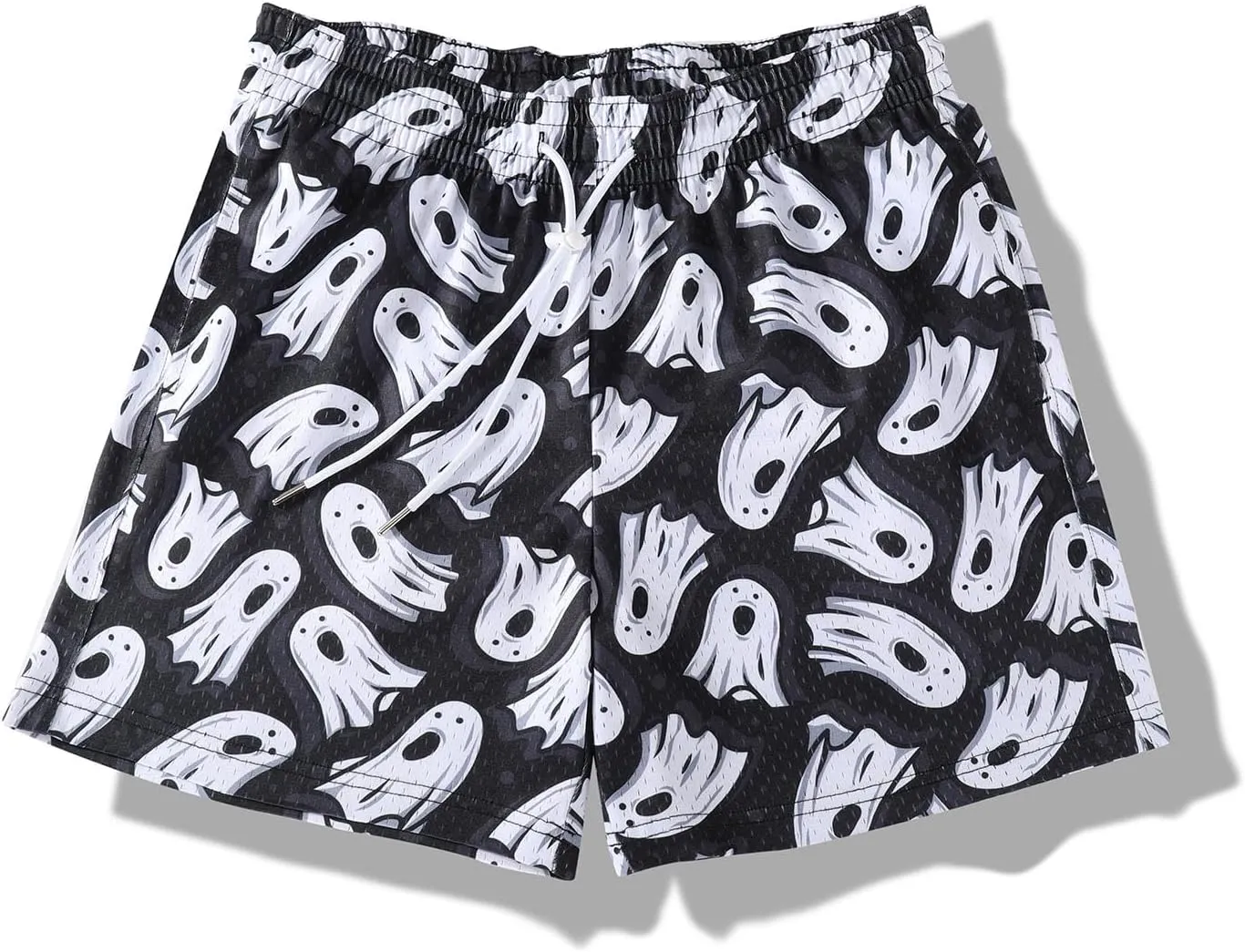 Men's Graphic Print Shorts Retro Basketball Shorts Cool Mesh Shorts