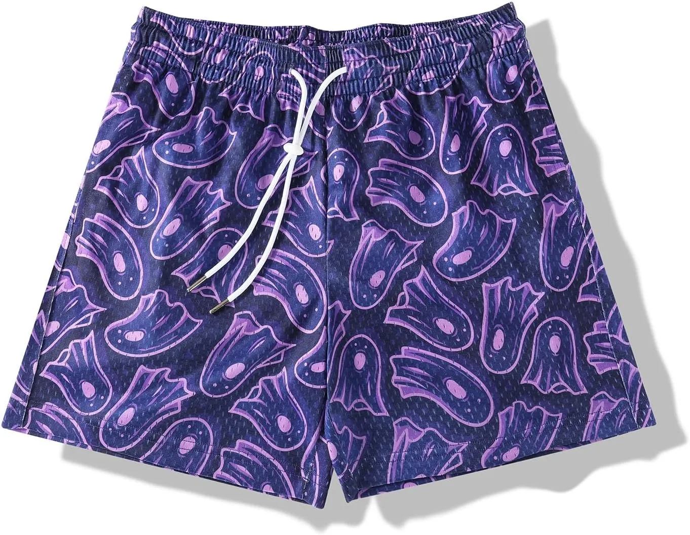 Men's Graphic Print Shorts Retro Basketball Shorts Cool Mesh Shorts
