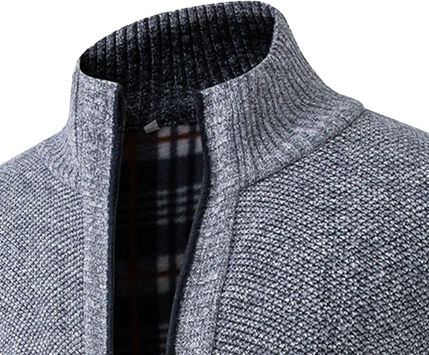 Men's Knitted Jacket Man Slim Fit Full Zip Sweater Male Soft Flannel Lining Thicken Warm Cardigan