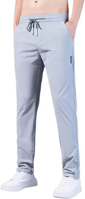 Men's Lightweight Jogging Pant Lounge Work Joggers Comfort Fit Sport Casual Sweatpants Elastic Waist Pants