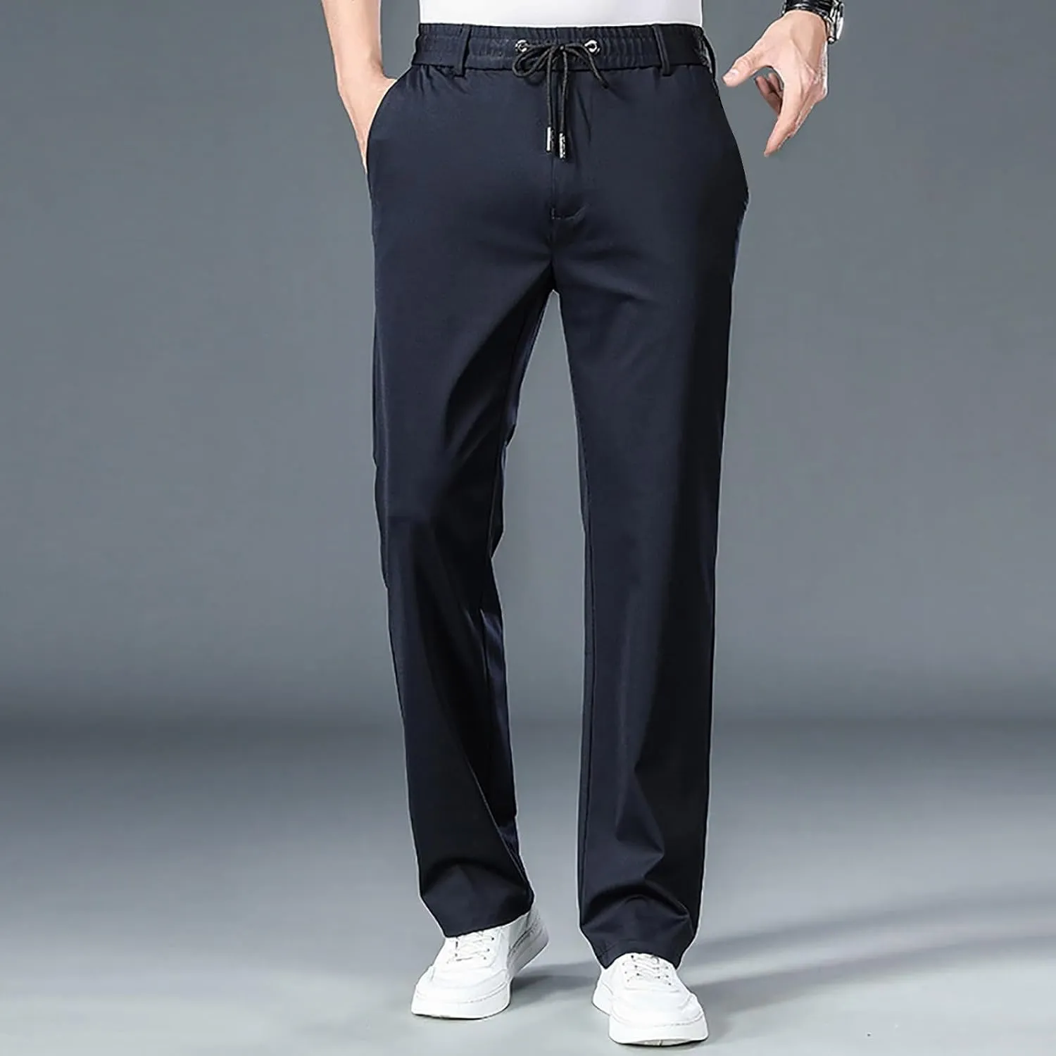 Men's Lightweight Jogging Pant Lounge Work Joggers Relaxed Fit Sports Casual Sweatpant Cuffed Sweat Pants