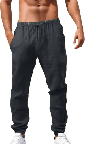 Mens Lightweight Jogging Pant Pull-On Work Joggers Comfort Fit Sport Casual Sweatpant Workout Gym Pants
