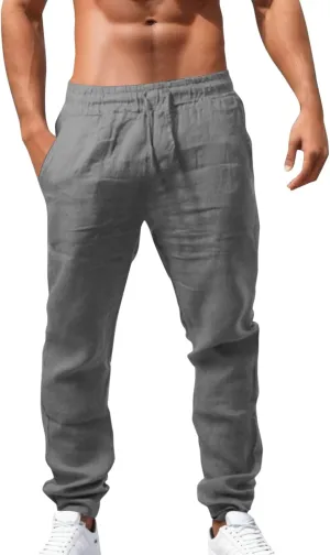 Mens Lightweight Jogging Pant with Pocket Pull On Work Joggers Relaxed Fit Sports Casual Sweatpant Long Pants