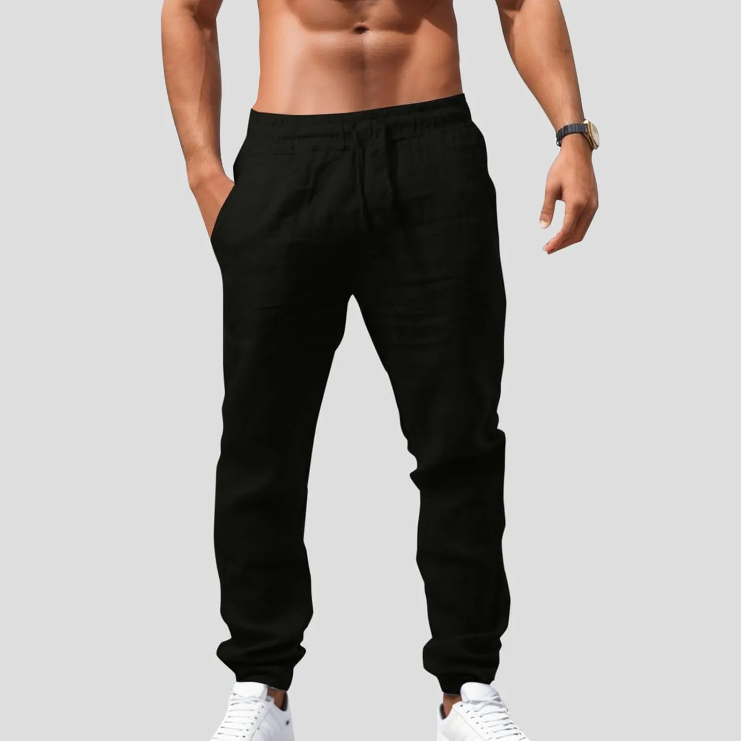 Mens Lightweight Jogging Pant with Pocket Pull On Work Joggers Relaxed Fit Sports Casual Sweatpant Long Pants