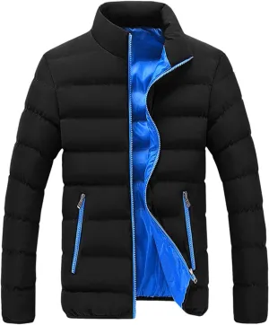 Men's Lightweight Puffer Jacket Packable Down Coat Stand Collar Quilted Jacket Slim Fit Insulated Jacket Winter Outwear