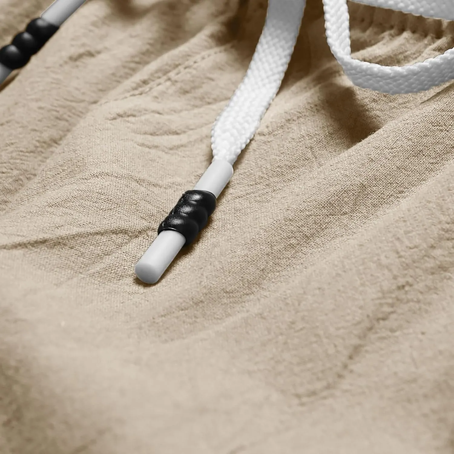 Mens Linen Shorts 2024 Summer Beach Shorts Lightweight Drawstring Flat Front Shorts Casual Athletic Elastic Waist Shorts