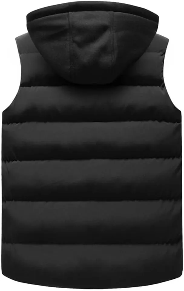 Mens Outdoors Vests Vest Cotton-Padded Vest Warm Hooded Waistcoat Coats Vests