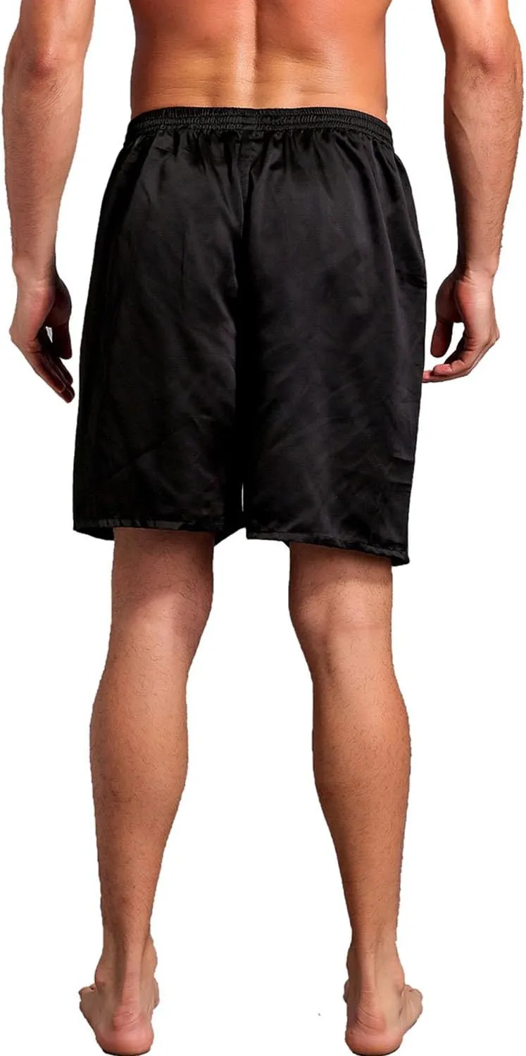 Mens Satin Boxer Shorts Pajamas Shorts Sleepwear Boxers Underwear Beach Shorts