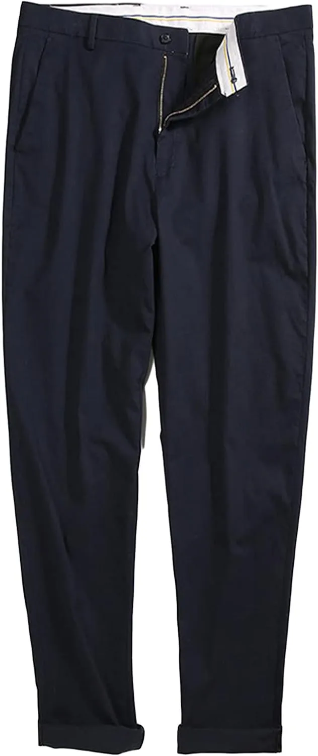 Men's Straight Stretch Chino Pants Dress Pants Slim Fit Skinny Suit Pants Casual Lightweight Pants (52,Dark Blue)